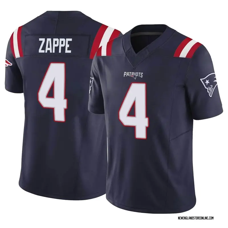 Men's Nike Bailey Zappe White New England Patriots Game Player Jersey