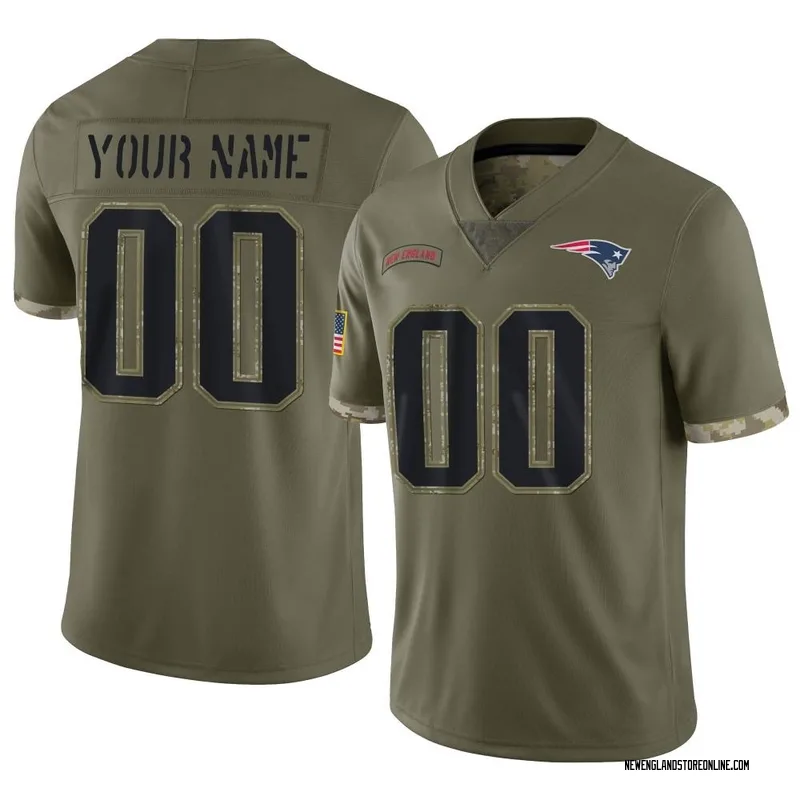 Youth New England Patriots #00 Custom 2018 Salute To Service Game Jersey -  Camo